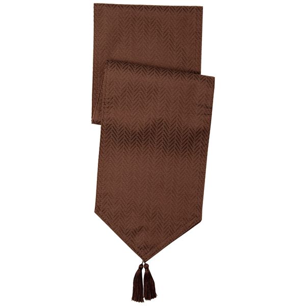 cleib Herringbone Pattern Water Repellent Table Runner, about 25x180 cm Brown FS006