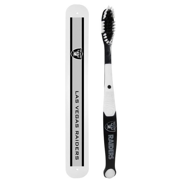 Siskiyou Sports NFL Oakland Raiders Unisex Travel Set Toothbrush and Travel Case, White, One Size