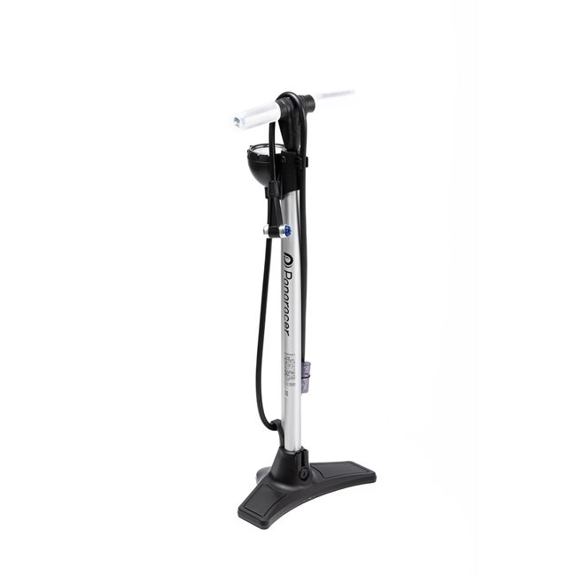 Panaracer BFP-02AGEZ2-S Bicycle Air Pump, One-Touch Installation, Adjustable Air Pressure, Compatible with All Valves, Silver, Aluminum