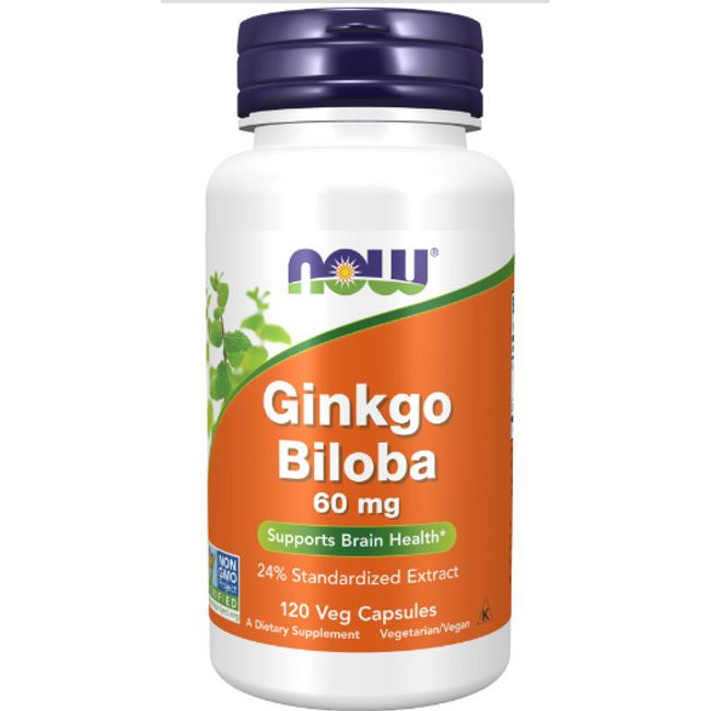 Now Foods Ginkgo Biloba, 60 mg, 120 Veg Capsules