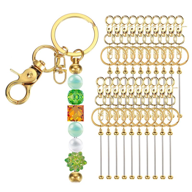 PATIKIL 20 Pcs Beadable Keychains Bars, Metal Beaded Keychain Blanks ...