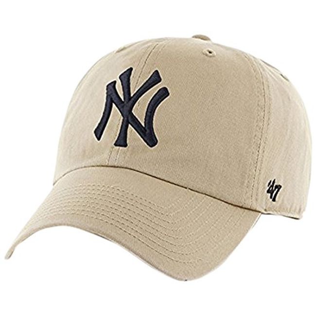 MLB New York Yankees Men's '47 Brand Clean Up Cap, Khaki, One-Size