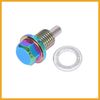 Partuto M12x1.5 Multicolor Magnetic Oil Drain Plug with Gaskets 1 Set Replacement