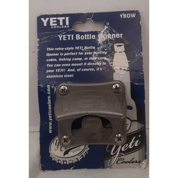 YETI Wall or Cooler Mounted Bottle Opener Stainless Steel YBOW Retro-Style (New)