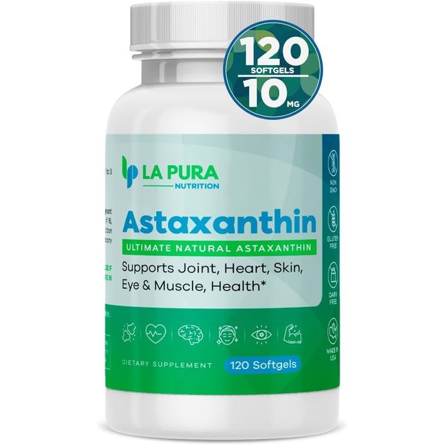 Ultimate Natural Astaxanthin 10mg Eye Health Muscle Recovery 120 Softgel Capsule