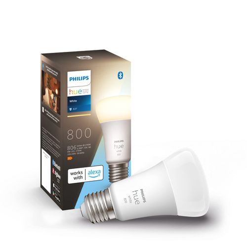 Philips Hue White A60 Smart LED Lamp E27 - Warm Wit Light - Dimbaar - Connects to Bluetooth of Hue Bridge - Works with Alexa en Google Home