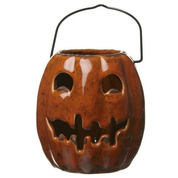 Heaven Sends Ceramic Pumpkin Tealight Holder - Novelty Halloween Decorations