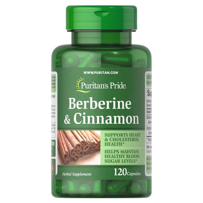 Puritan's Pride Berberine and Cinnamon-120   Capsules