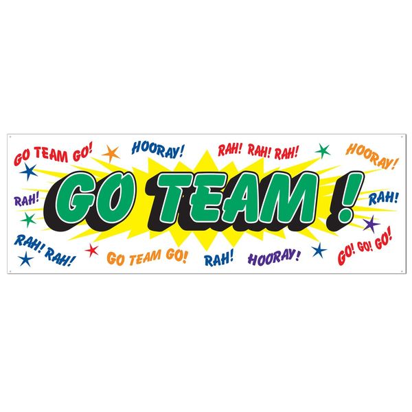 Go Team Sign Banner Party Accessory (1 count) (1/Pkg)