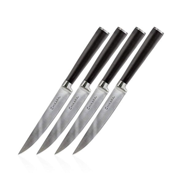 Ginsu Gourmet Chikara Series Forged 4-Piece Steak Knives Set – 420J Japanese Stainless Steel Knife Set, 07104DS