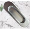 Universal Hardware Oval Pull Finger Recessed Door Handle Recessed Flush Fitting Pocket Insert Sliding Doors (Satin Chrome)