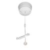 10A 1 Way Pull Cord Light Fan Switch Toilet Kitchen Bathroom Basement 1.7M Long String Pullcord White Round Ceiling Mounted