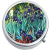 Irises Painting  Medicine Vitamin Compact Pill Box