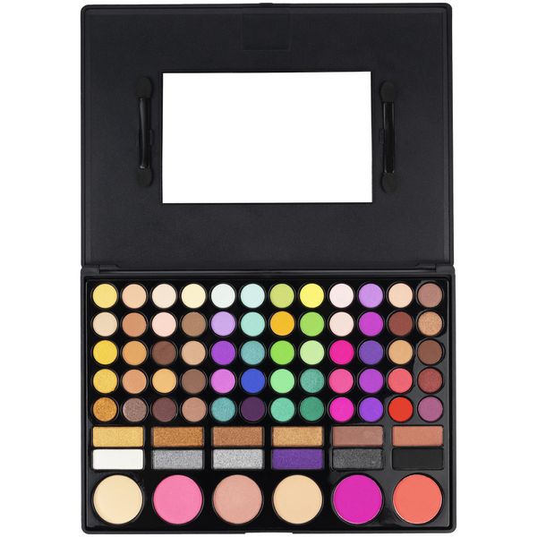 LaRoc 78 Colour Shade Eyeshadow Palette Makeup Kit Professional MUA Set Box Case with Mirror Pressed Neutral Pastel Vibrant Matte Shimmer Speckled High Pigmented