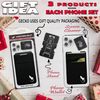 Phone Wallet - Double Pocket - Card Holder (BLACK WHITE)