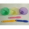 EustomA 3PCS Lab Flexible Alginate Rubber Spatulas Mixing Colour Bowl