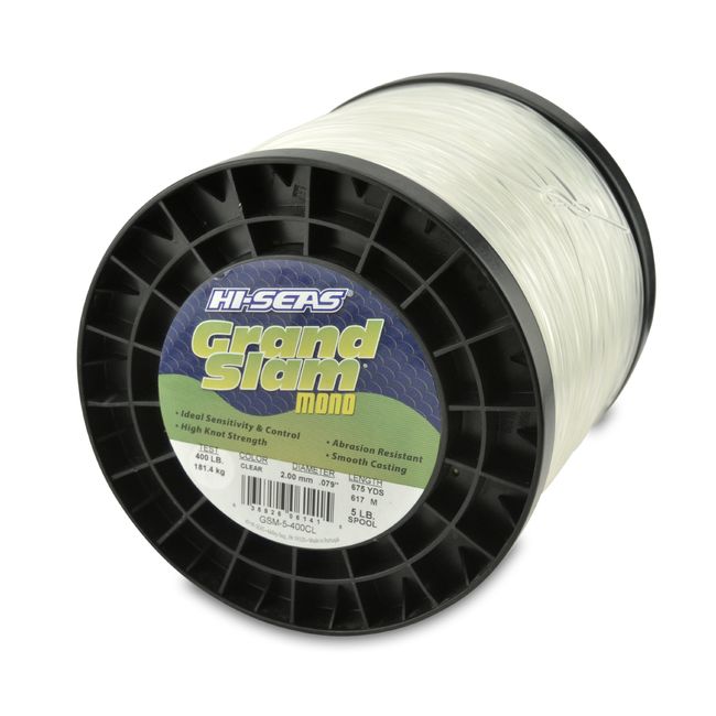 Hi-Seas, Grand Slam Mono Fishing Line, Clear, 80 lb (36.2 kg) Test, 5 lb (2,268 g), 3,300 yds (3,018 m)