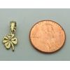 14k Yellow Gold Solid Small Irish Lucky Four Leaf Clover Charm Pendant 0.7 gram