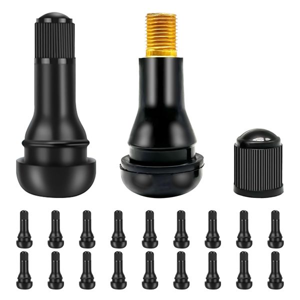 zDwfDc 20PCS TR413 Tubeless Valve Stem Rubber Snap Valve Stem Black Standard Length Replacement Tire Valve Stem for Tubeless Rim Holes for Automotive Tires for Standard Vehicle Tires DD008-413