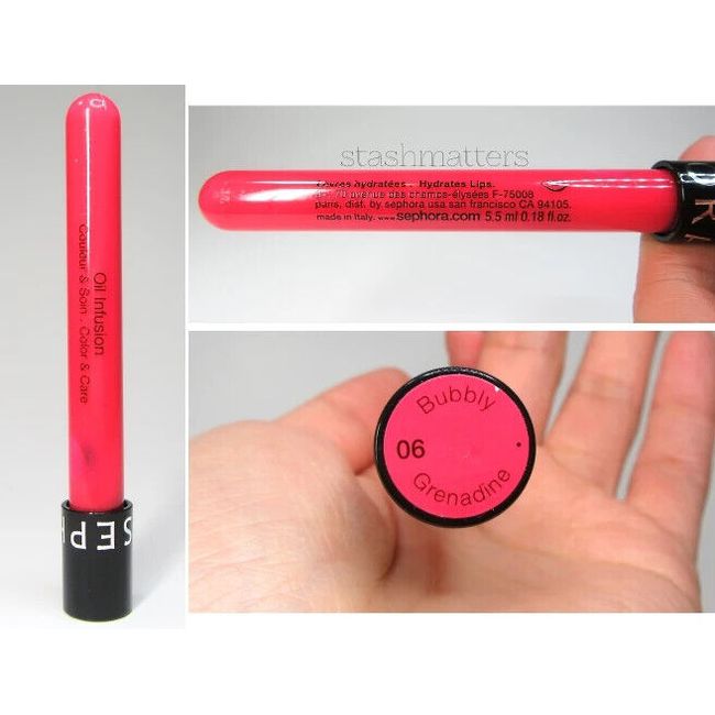 Sephora Oil Infusion Color & Care Lip Balm Gloss 'Bubbly Grenadine' #06 Full Sz