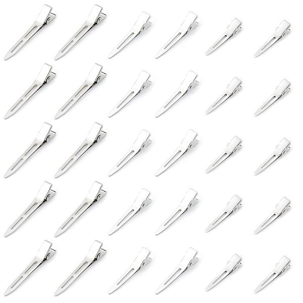 JEYORZY 30 Stück Haarspangen Silber Haarclips,EnteBill Haarspangen, Haar Klammer,Alligator Clips Metall Haarspangen,DIY-Frisuren für Damen und Mädchen(35mm,45mm,55mm)