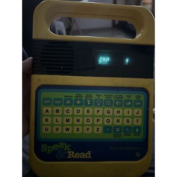 Texas Instruments Speak and Read Toy Yellow Vintage 1980 Works