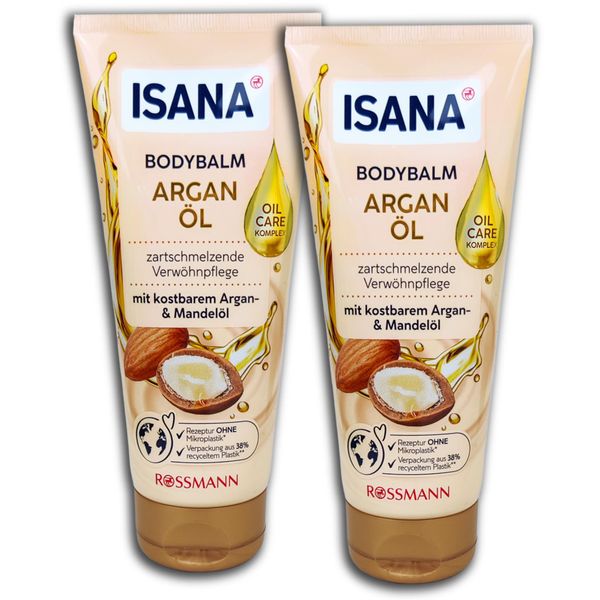 TopDeal Isana Body Balm Argan Oil Body Lotion 2 x 200 ml Pack of 2