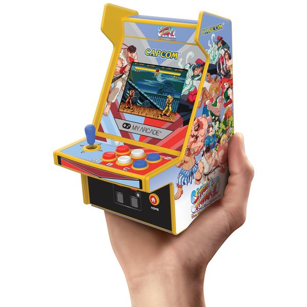 My Arcade Super Street Fighter II Micro Player Pro: Retro Arcades 2 Games in 1, Portable Game, 6.75" Tiny Arcade Machine, Video Game Collectible