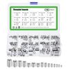 sourcing map 150Pcs Threaded Inserts, 10 Sizes Stainless Steel 303 Screw Thread Sleeves Thread Repair Insert for Mechanical Equipment