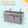 Bedside Hanging Storage Caddy Bag for Bunk Bed Dorm Book Phone Holder (Grey)