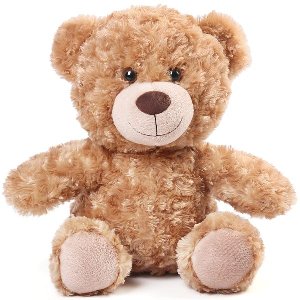 BenBen Brown Teddy Bear Stuffed Animal, 12 inch Cute Shaggy Stuffed Bear Plush Toy, Baby Shower Decoration, Valentines' Day Birthday Gift for Kids Girls Boys