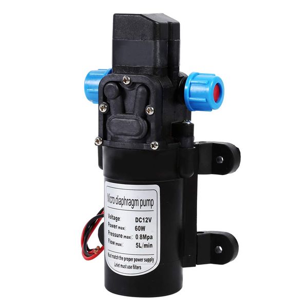 Water Diaphragm Pump, DC 12V Water Pressure Pump 116Psi High Pressure Diaphragm Water Pump for Garden Sprinklers Caravan, 9.9 x 16.7cm