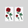 Oottati 2 Sheets Small Tiny Temporary Tattoo Stickers Red Rose