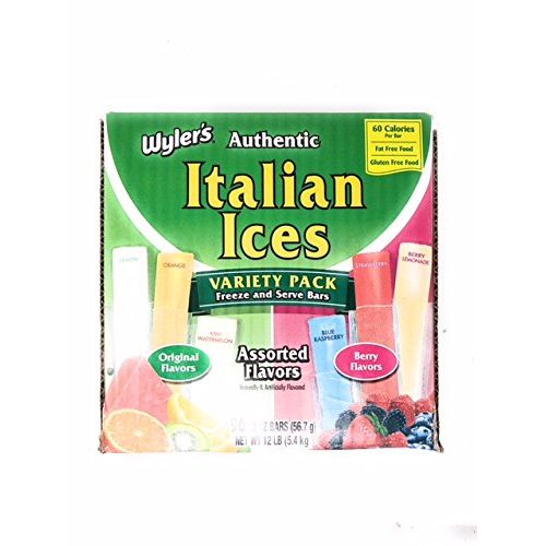 Wyler's Authentic Italian Ice Fat Free Freezer Bars Original Flavors 2oz bars, 96 count