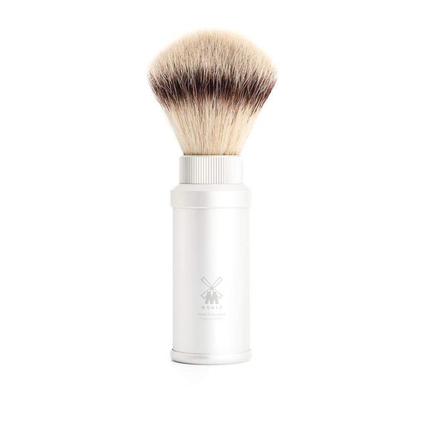 Muhle Synthetic Silvertip Fibre Travel Shaving Brush With Aluminium Handle