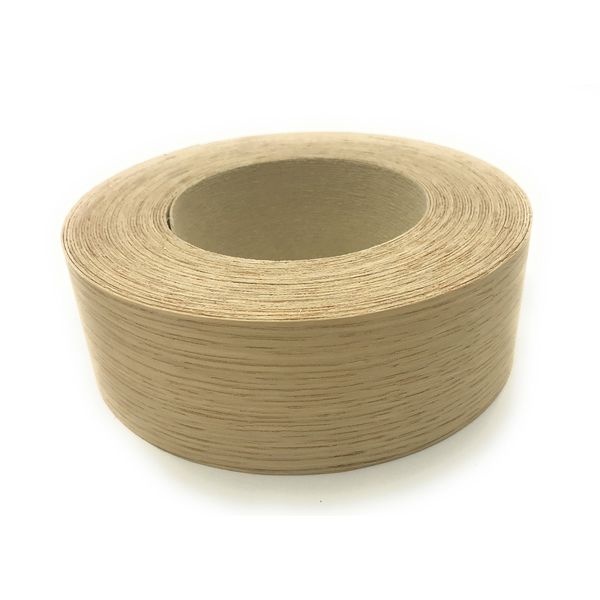 White Oak 3 inch X 25 ft Roll, Wood Veneer Edgebanding Preglued - Flexible Wood Tape, Easy Application Iron On with Hot Melt Adhesive. Smooth Sanded Finish. Made in USA