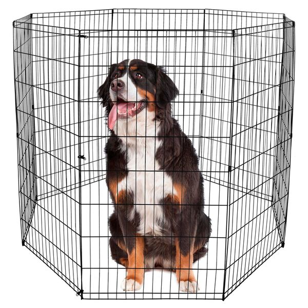 48 Inch 8 Panels Pet Playpen Puppy Dog Exercise Pen Dog Fence Indoor Outdoor