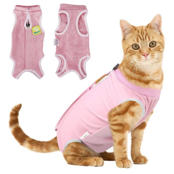 Cat Clothes Katzenchirurgie Recovery Anzug, Katzenpost Bodysuit für medizinische Spay Abdominal Wunden Hautkrankheiten Schutz, Anti Leck Kitten Alternative Entwöhnen Pyjama Kleidung