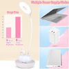 Desk Lamp, Desk Light with 5 Level Brightness USB Charging Port, Dimmable Office