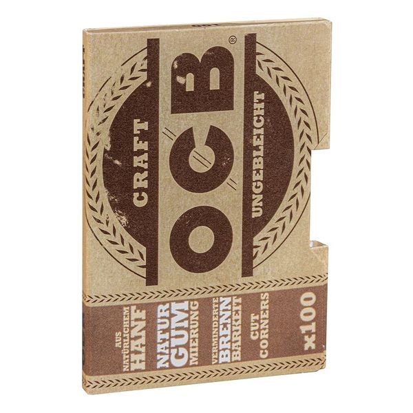 OCB Craft, kurze Blättchen aus Hanf, Doppelfenster, 100 Blättchen pro Heftchen 10 Heftchen