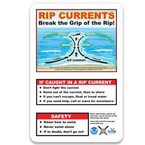 VictoryStore Yard Sign - 12 inches X 18 inches Aluminum Rip Current Safety Sign