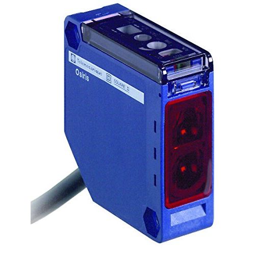 Telemecanique Sensors XUK9ARCNL2 Polarized Reflex Photoelectric Sensor, Compact 50 x 50 mm Body, AC/DC Input, 5-Wire Relay AC/DC Output, 1 NO 1 NC Contact, 2-m Electrical Cable