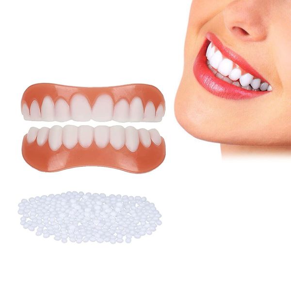 Natural False Teeth, False Teeth Instant, Cosmetic False Teeth, Natural Teeth Veneers, Smile Dentures, Snap On Dentures for Women Men Comfortably Protect Your Teeth and Restore a Confident Smile