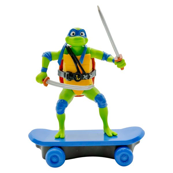 Teenage Mutant Ninja Turtles 5" Sewer Shredders Leonardo Movie Edition, Ages 3+, Pretend Play Toy Figure Playsets, Shred and Battle with TMNT Skate Toy!