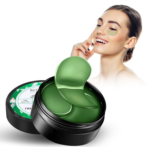 Augenpads, Feuchtigkeitsspendend Aloe Vera Algen Augenmaske, Kollagen Augenpads Gegen Augenringe Reduziert Falten Tränensäcke, Puffiness Eye Patches Hydrogel Augenpflege, 60 Stück