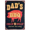 Dad's BBQ Stand Back Tin Sign Chillin' & Grillin' BBQ Decor Sign Man Cave