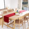 Encasa Table Runner Size 32x230 cm | Cotton Canvas Fabric | Deep Red Solid Color | Machine Washable & Durable
