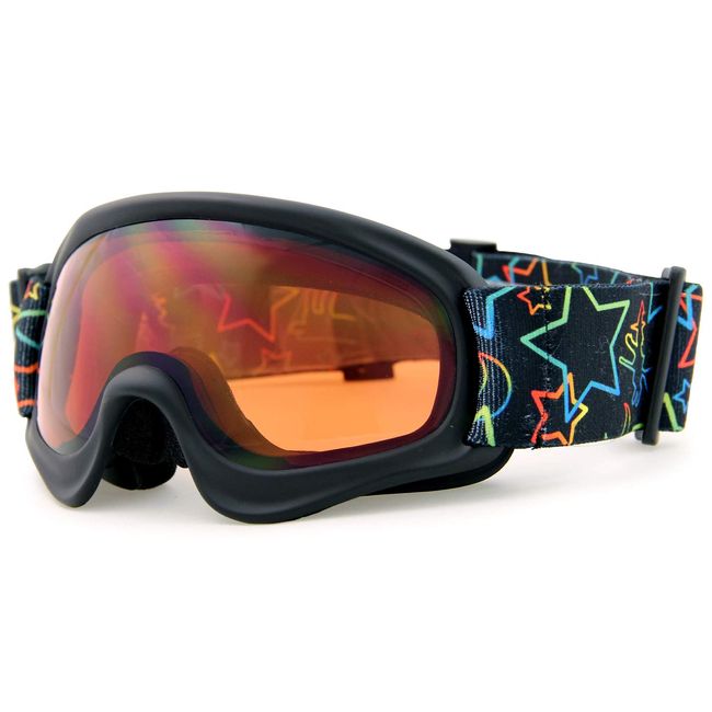 VAXPOT VA-3612 BLK Goggles, Snowboarding, Skiing, Kids, Junior, Double Lens, UV Protection, Anti-Fog, Spherical Lens, All Weather