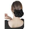 ARCADY Chignon Net Barrette with Ribbon, Net, Large, Bun for Formal Occasions (Feminine, Black)