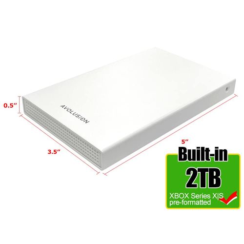 Avolusion HD250U3-WH 2TB USB 3.0 Portable External Gaming Hard Drive (for Xbox Series X|S, Pre-Formatted) - 2 Year Warranty